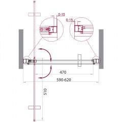 Душевая дверь BelBagno Marmi MARMI-B-1-60-C-Cr