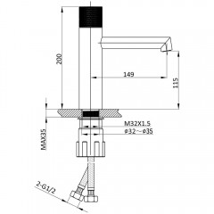 Смеситель для раковины Vincea Desire VBF-1D3BG