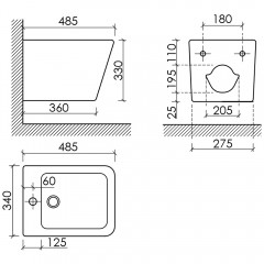 Биде подвесное Ceramica Nova Union CN4010