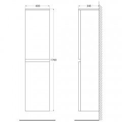 Пенал BelBagno Energia-N 40 bianco lucido ENERGIA-N-1700-2A-SC-BL-L