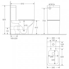 Унитаз WeltWasser Gelbach 001 ST GL-BL безободковый