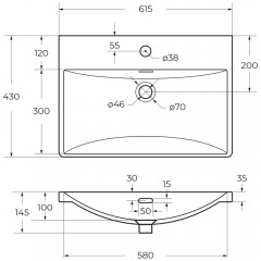 Раковина мебельная BelBagno BB-8076-3-60