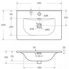 Раковина мебельная BelBagno BB-8099-3-60