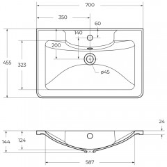 Раковина мебельная BelBagno BB700/455-LV-MR-ALR