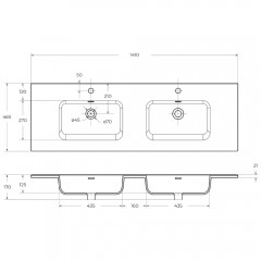 Раковина мебельная BelBagno BB1400-2-ETL