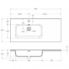 Раковина мебельная BelBagno BB1000ETL-L