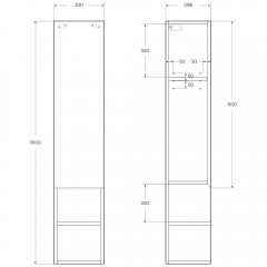 Пенал BelBagno Kraft 33 bianco opaco KRAFT-1600-1A-SC-BO-R