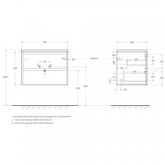 Тумба под раковину BelBagno Kraft 70 cemento grigio KRAFT-700-2C-SO-CG