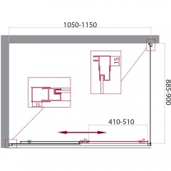 Душевое ограждение BelBagno Unique UNIQUE-AH-1-100/115-90-P-Cr