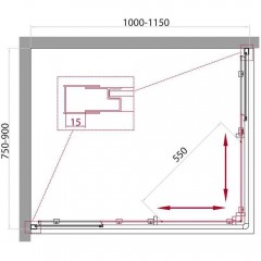 Душевое ограждение BelBagno Unique UNIQUE-AH-2-100/115-75/90-C-Cr