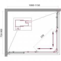 Душевое ограждение BelBagno Unique UNIQUE-AH-2-100/115-75/90-M-Cr