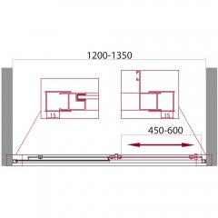 Душевая дверь BelBagno Unique UNIQUE-BF-1-120/135-P-Cr