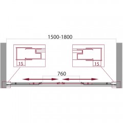 Душевая дверь BelBagno Unique UNIQUE-BF-2-150/180-M-Cr