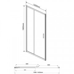 Душевая дверь Vincea Garda VDS-1G140CLG