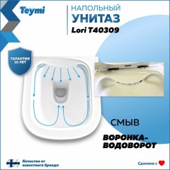 Унитаз Teymi Lori T40309 безободковый