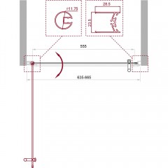 Душевая дверь BelBagno Uno UNO-B-1-65-P-Cr