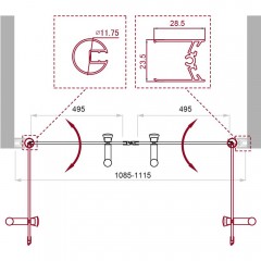 Душевая дверь BelBagno Uno UNO-B-2-110-P-Cr