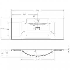 Раковина мебельная BelBagno BB1100/450-LV-MR-PR