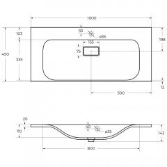 Раковина мебельная BelBagno BB1000/450-LV-MR-FT