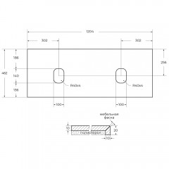 Столешница BelBagno KEP-120-2-CEM-W0 cemento