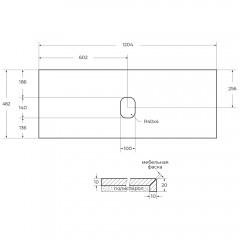 Столешница BelBagno KEP-120-MNO-W0 marmo nero opaco