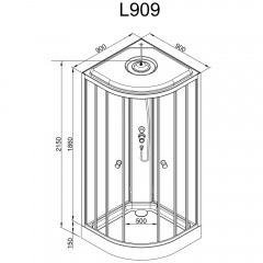 Душевая кабина Dto L909GM+EL