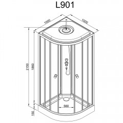 Душевая кабина Dto L901GM