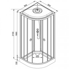 Душевая кабина Dto L909GM+EL+VST