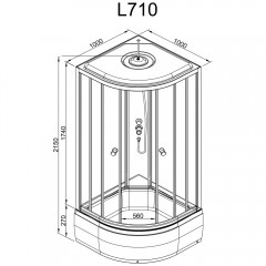 Душевая кабина Dto L710EL