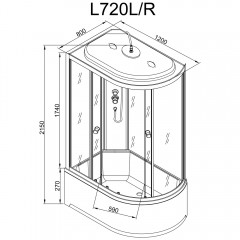 Душевая кабина Dto L720LGM