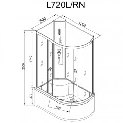 Душевая кабина Dto L720LNGM