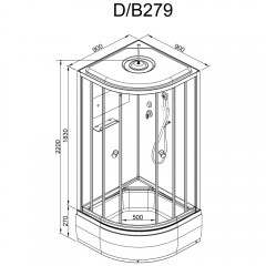 Душевая кабина Dto D279S