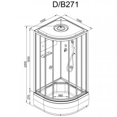 Душевая кабина Dto D271SEL