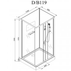 Душевая кабина Dto D119