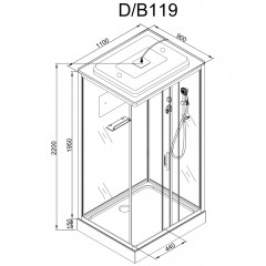 Душевая кабина Dto D119SEL