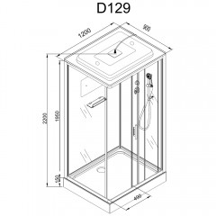 Душевая кабина Dto D129SLED