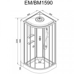 Душевая кабина Dto EM1590GM