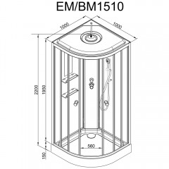 Душевая кабина Dto EM1510EL