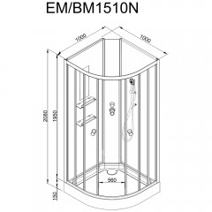 Душевая кабина Dto EM1510NLED