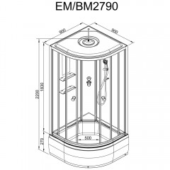 Душевая кабина Dto EM2790GM