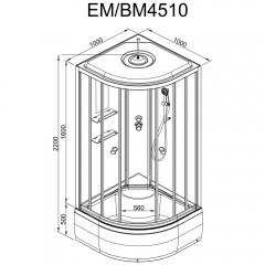 Душевая кабина Dto EM4510GM