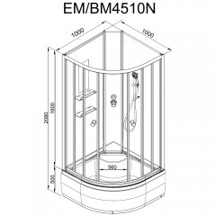 Душевая кабина Dto EM4510N