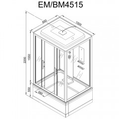 Душевая кабина Dto EM4515EL