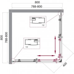 Душевой угол BelBagno Uno UNO-195-A-2-80-P-Cr