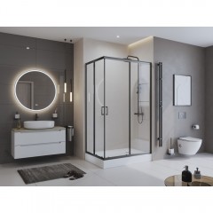 Душевой угол BelBagno Uno UNO-195-AH-2-100/80-C-NERO