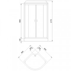 Душевая кабина Royal Bath Practic RB90HK1-M-BL