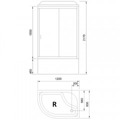 Душевая кабина Royal Bath Practic RB8120BK1-M-R-BL