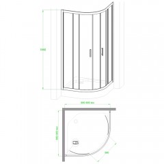 Душевое ограждение Royal Bath Practic RB90HKD-C-BL