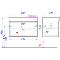 Тумба под раковину Aqwella Pure 80 PUR0108GRM