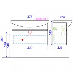 Тумба под раковину Aqwella Rodos 85 ROD01081